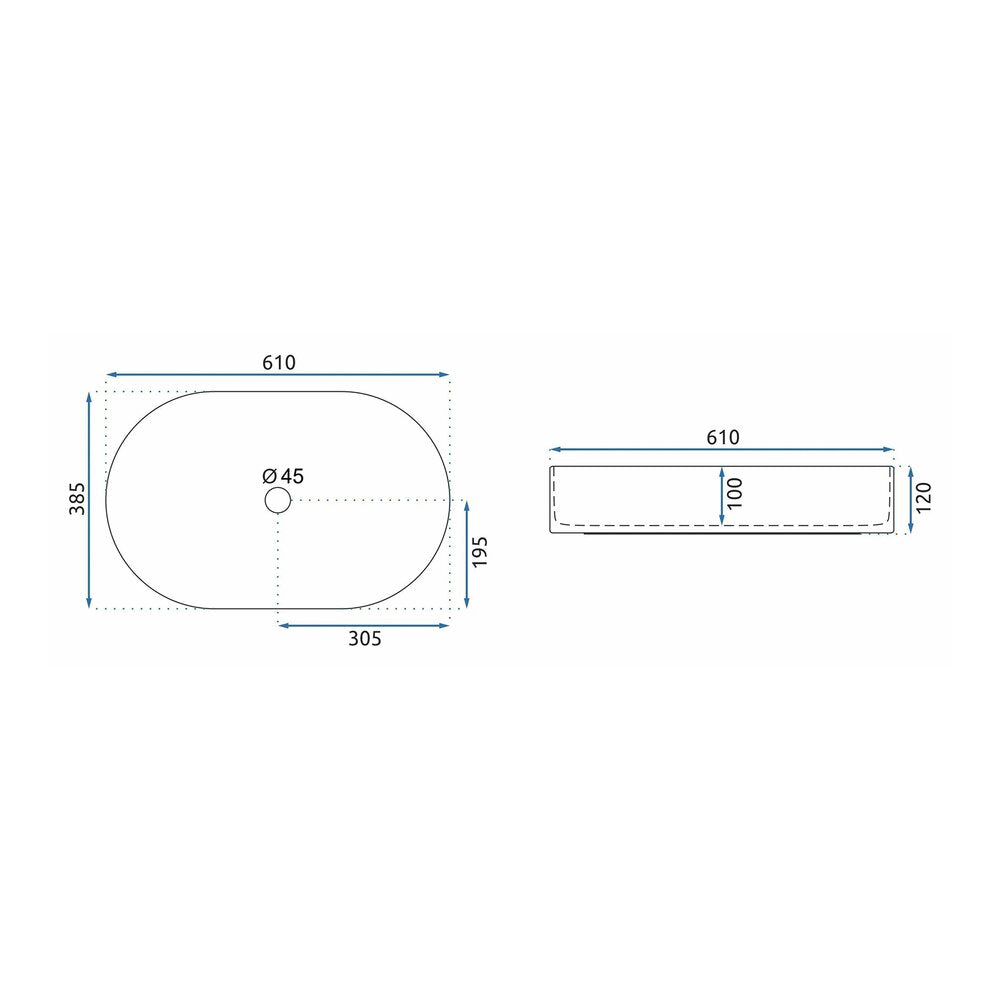 Countertop Sink Black/Grey Rune Vidar 60 cm