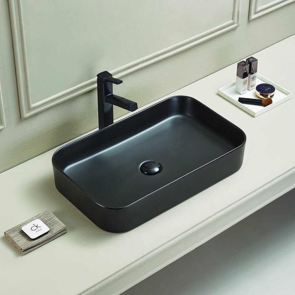 Countertop Sink Matte Black Rune Modi 60 cm