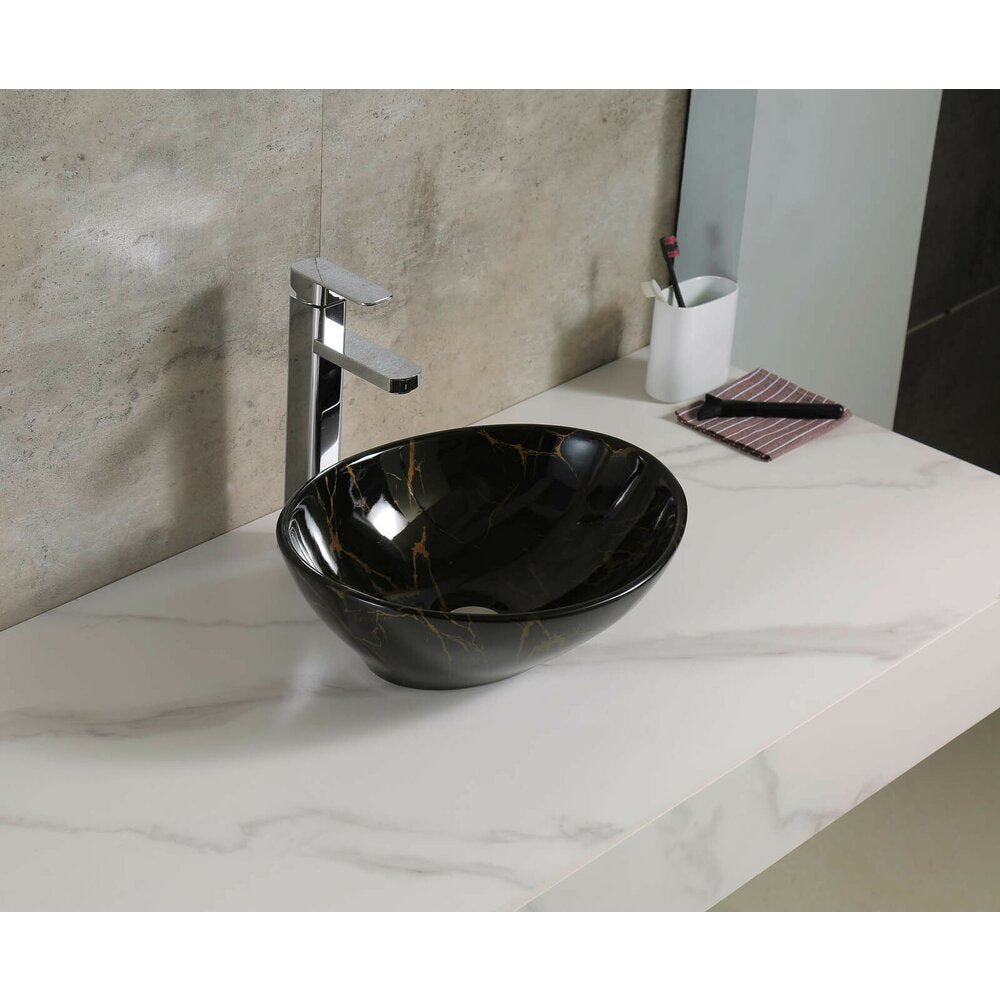Black countertop sink Rune Edda 40.5 cm