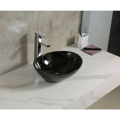 Black countertop sink Rune Edda 40.5 cm