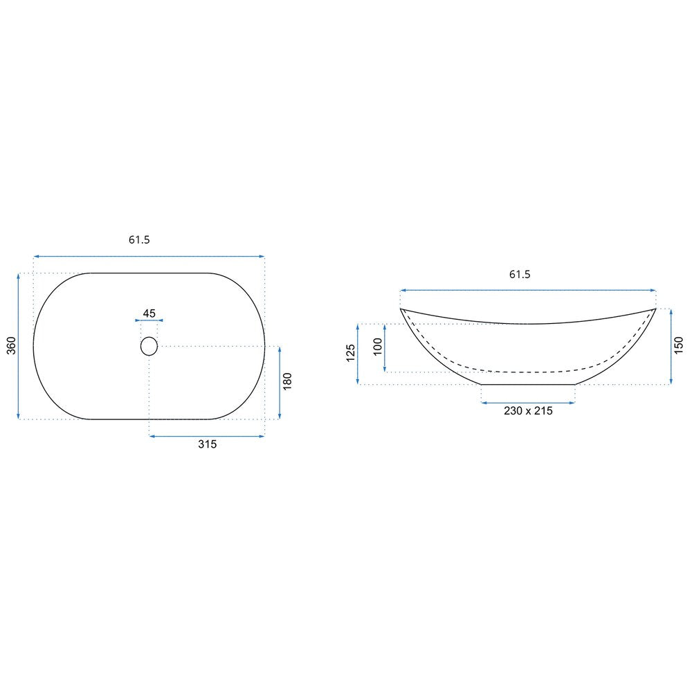 Countertop Sink Black Rune Sigyn 61.5 cm