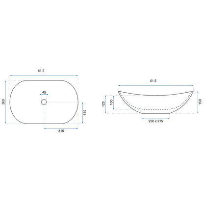 Countertop Sink Black Rune Sigyn 61.5 cm