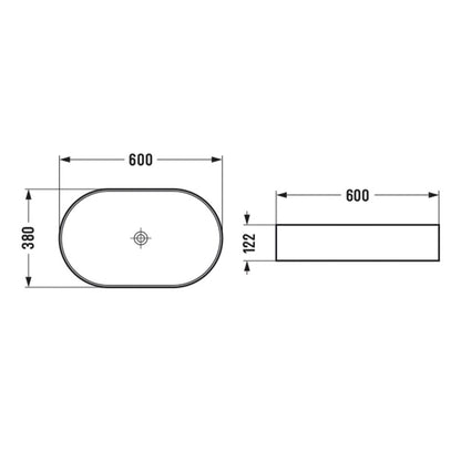 Countertop Sink Black Rune Vidar 60 cm
