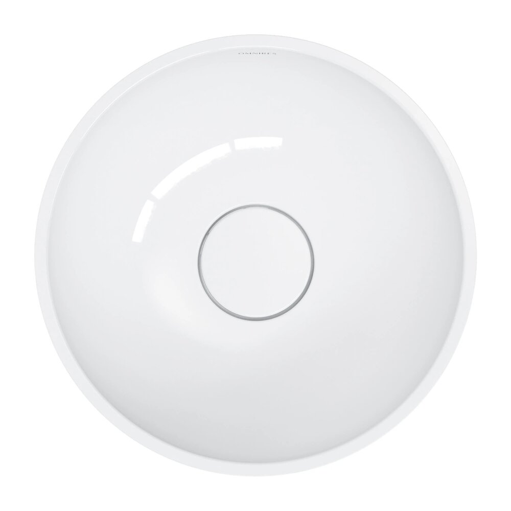 Мивка за плот Omnires Shell M+ с гланцово бяло покритие 35 cm