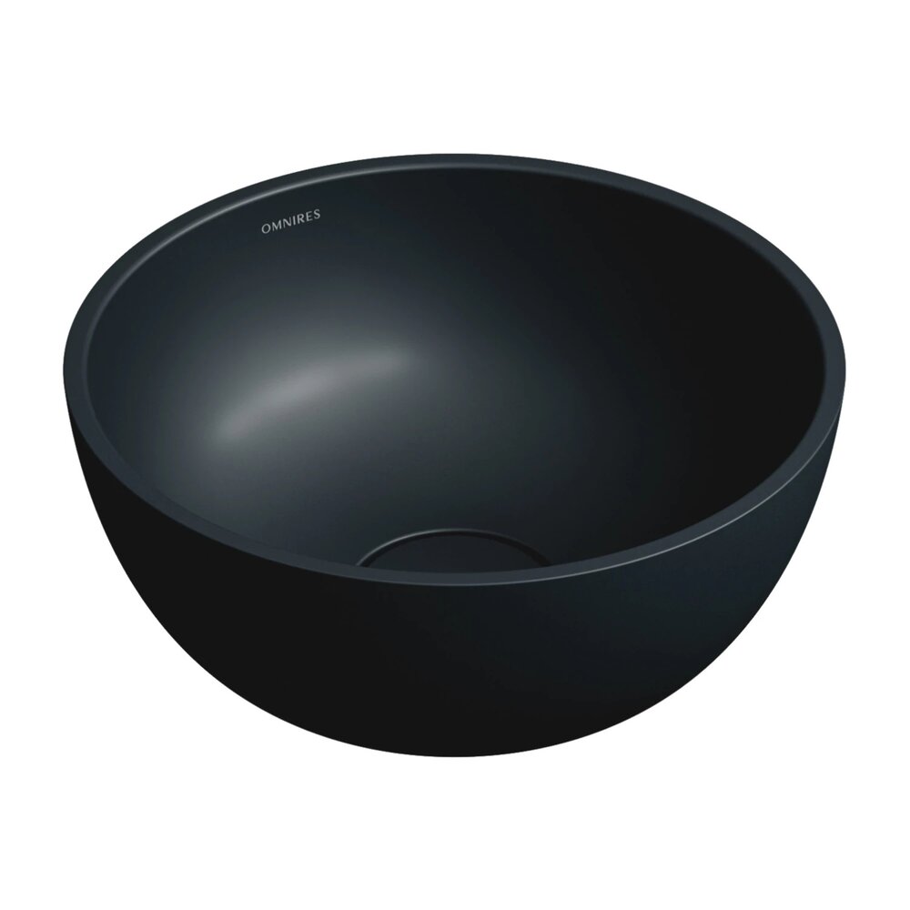 Мивка за плот Omnires Shell M+ матово черно 35 cm