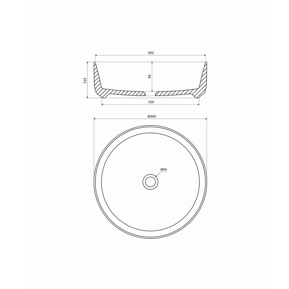 Countertop Sink Omnires Tulsa Matte White 36 cm