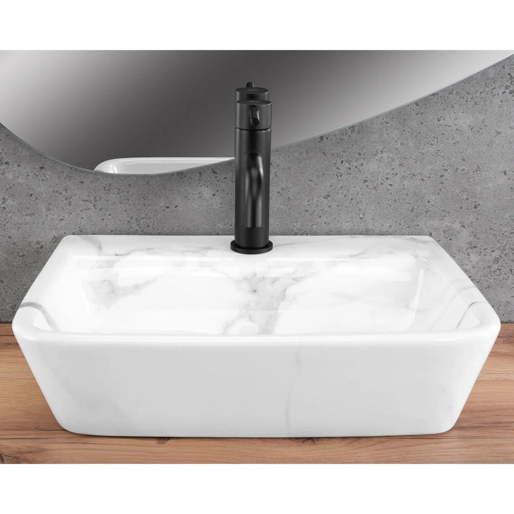 Лавоар на плот Rea Altea Cloudy правоъгълен 45.5 cm бял-сив лъскав