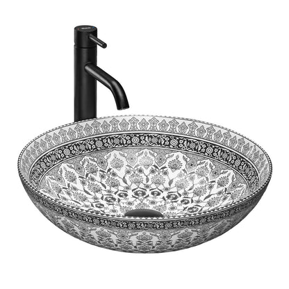 Rea Arte Round Countertop Sink Glossy White - Gray Finish 40 cm