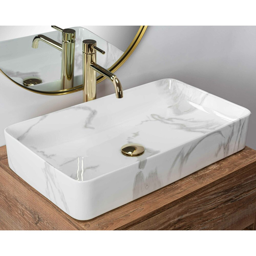 Rea Denis 61 cm Glossy White Countertop Sink