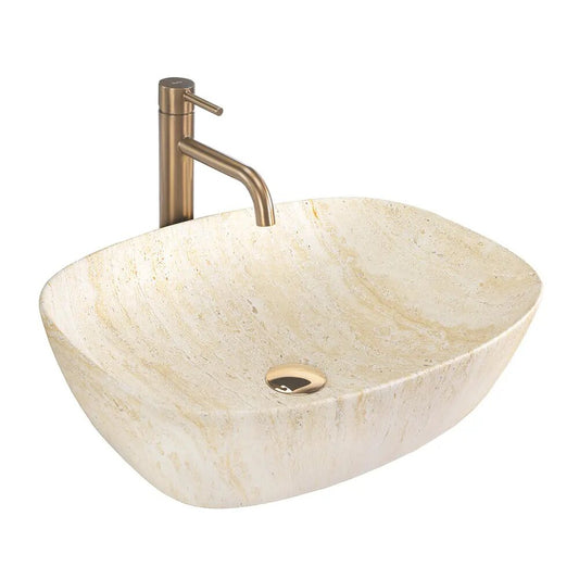 Лавоар на плот Rea Freja Travertine правоъгълен 51 cm мат