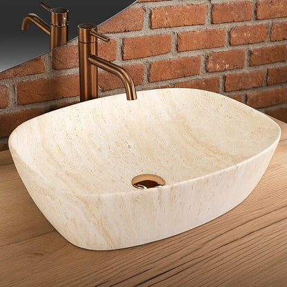 Лавоар на плот Rea Freja Travertine правоъгълен 51 cm мат