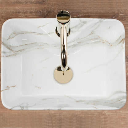 Rea Kelly Mini Aiax Oval Countertop Sink Glossy White Stone Finish 40 cm