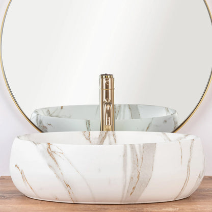 Rea Linda Oval Countertop Sink Matte Lava Stone Finish 49 cm