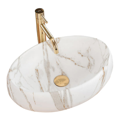 Rea Linda Oval Countertop Sink Matte Lava Stone Finish 49 cm