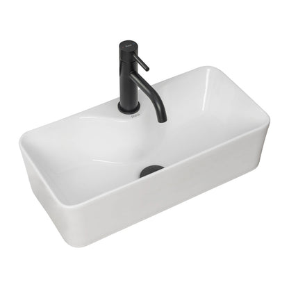 Rea Mery Rectangular Countertop Sink Glossy White Finish 51 cm
