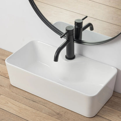 Rea Mery Rectangular Countertop Sink Glossy White Finish 51 cm