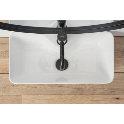 Rea Mery Rectangular Countertop Sink Glossy White Finish 51 cm