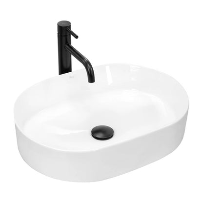 Rea Nadia Oval Countertop Sink Glossy White Finish 50 cm