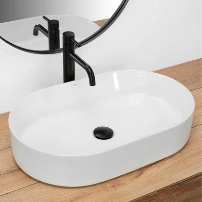 Rea Nadia Oval Countertop Sink Glossy White Finish 61 cm