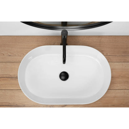 Rea Nadia Oval Countertop Sink Glossy White Finish 61 cm