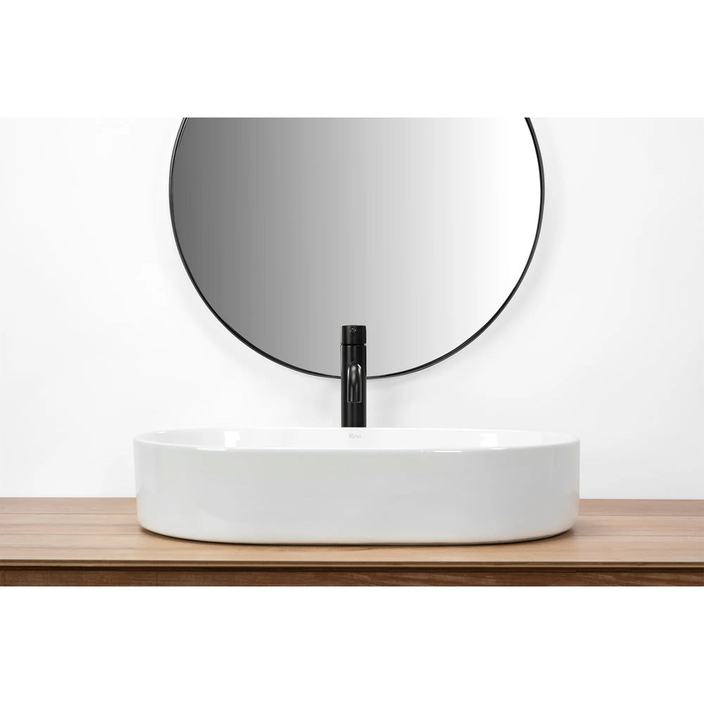 Rea Nadia Oval Countertop Sink Glossy White Finish 61 cm