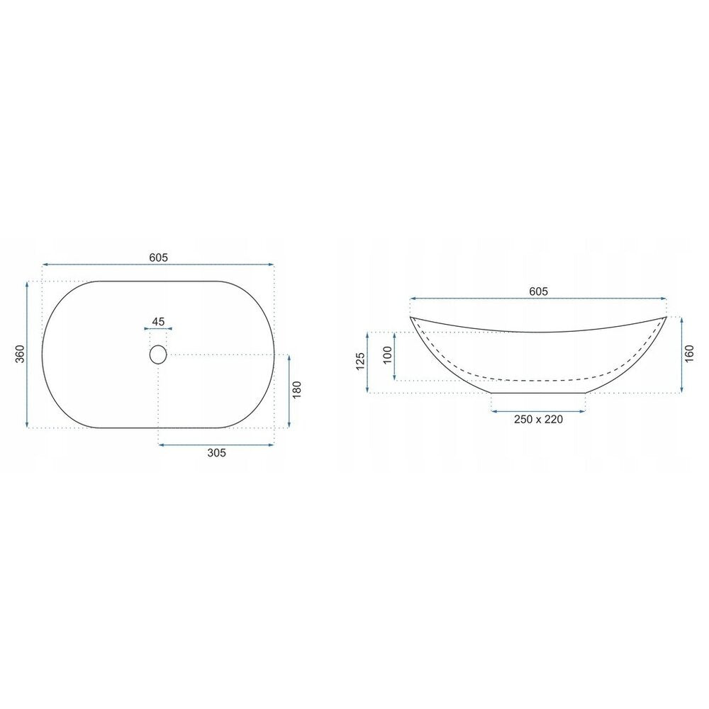Rea Royal Aiax Marble Style Countertop Sink 60 cm