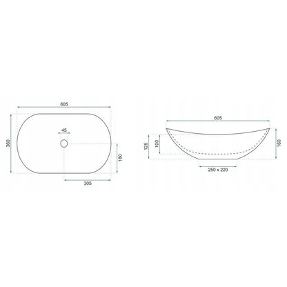 Rea Royal Aiax Marble Style Countertop Sink 60 cm
