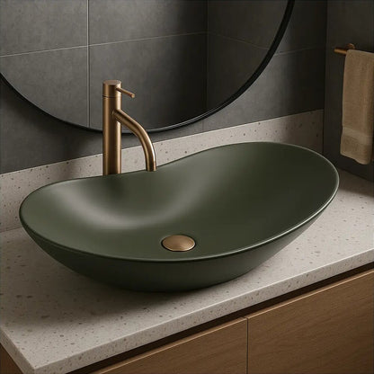 Лавоар за плот Rea Royal овален 61.5 cm Olive verde mat