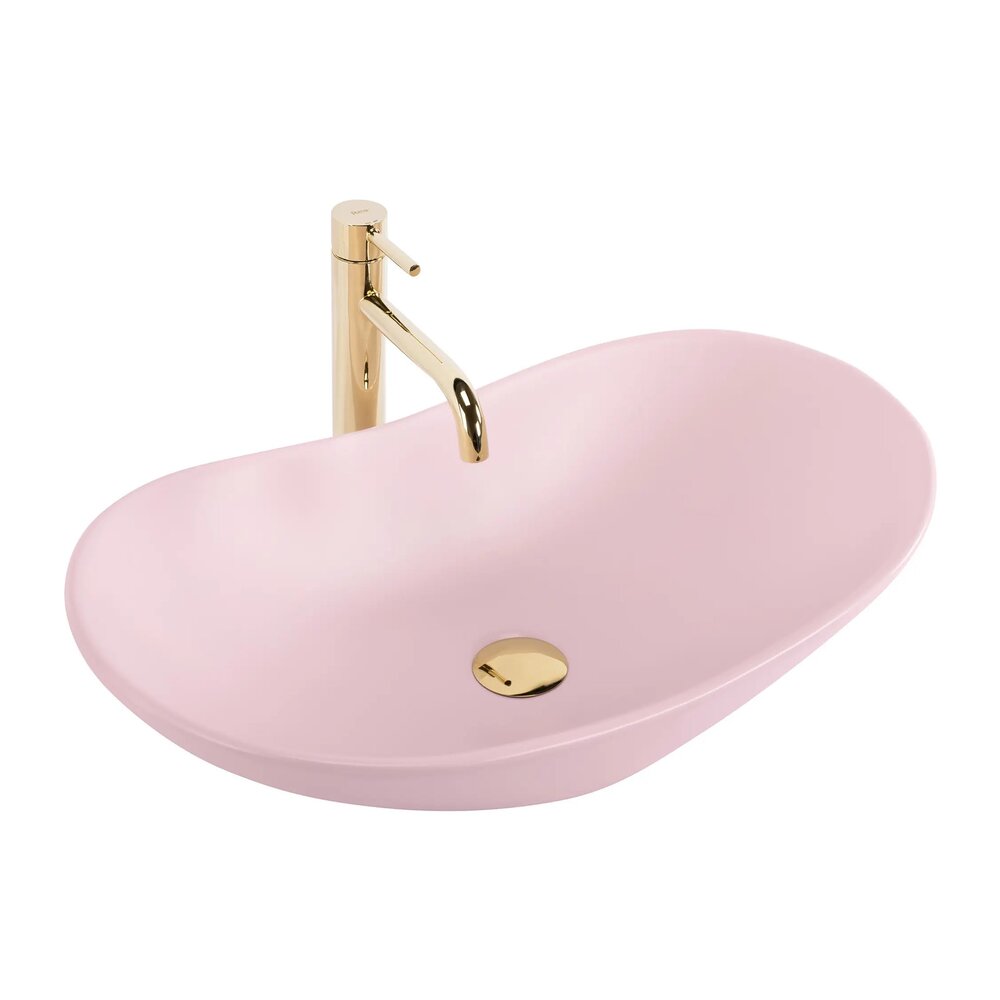 Мивка за плот Rea Royal овална 61.5 cm Powder Pink мат