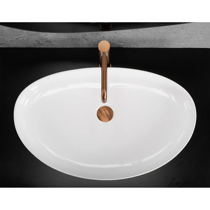 Лавоар на плот Rea Sabina oval 65.5 cm бял лъскав