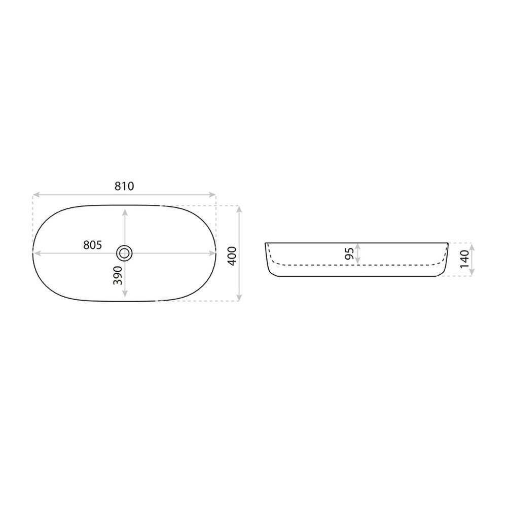 Лавоар Rune Dagaz Oval 81 cm бял лъскав
