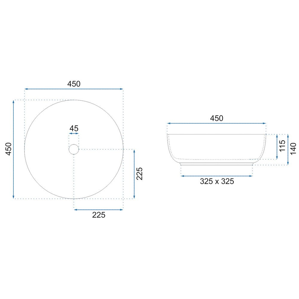 Rea Elma 45 cm Countertop Sink