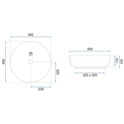 Rea Elma 45 cm Countertop Sink