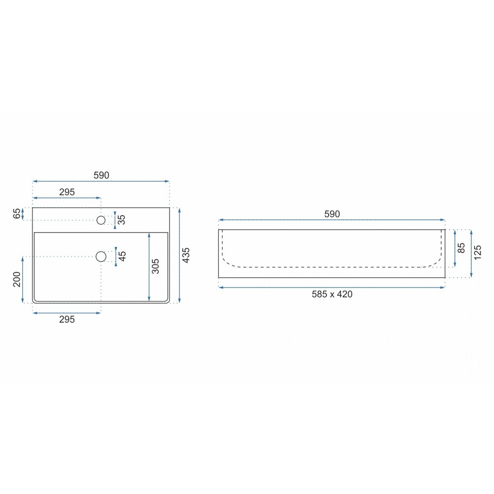 Rea Gina 60 cm Countertop Sink