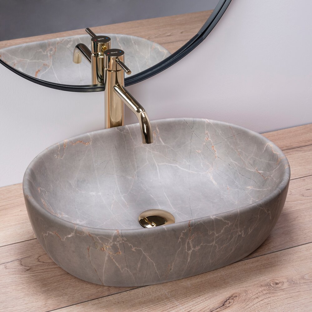 Rea Lara Beige Countertop Sink 48.5 cm