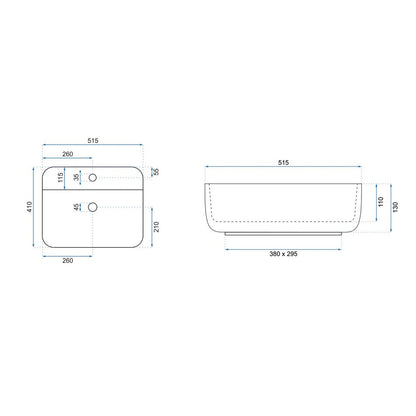 Rea Martina 51.5 cm Countertop Sink