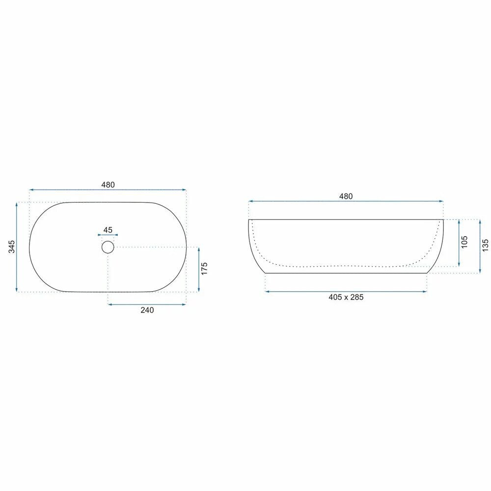 Countertop Sink Rune Meili 48 cm