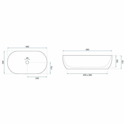 Countertop Sink Rune Meili 48 cm