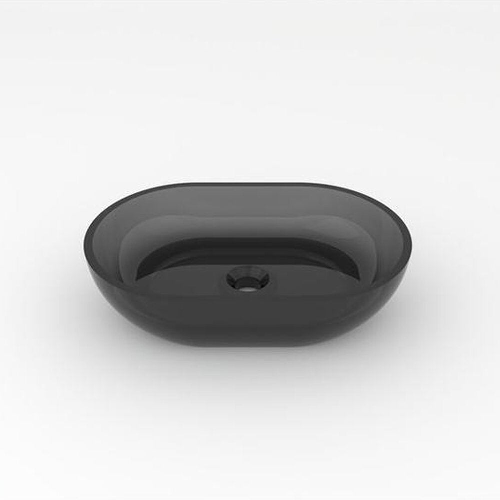 Лавоар на плот Rune Mond oval 58 cm прозрачна смола - димна