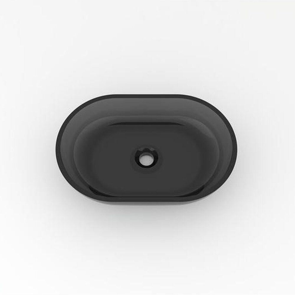 Лавоар на плот Rune Mond oval 58 cm прозрачна смола - димна