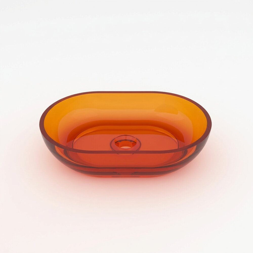 Лавоар Rune Mond Oval 58 cm от прозрачна смола - оранжев