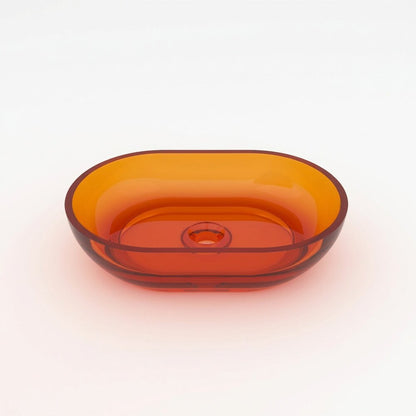 Лавоар Rune Mond Oval 58 cm от прозрачна смола - оранжев