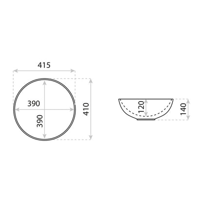 Мивка за плот Rune Osk кръгла 41.5 cm бяла лъскава