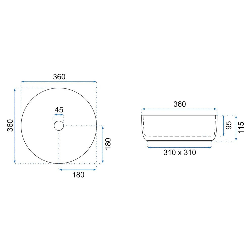 Rea Sami 36 cm Countertop Sink