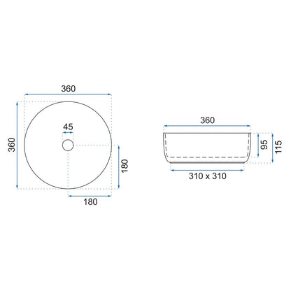 Rea Sami 36 cm Countertop Sink