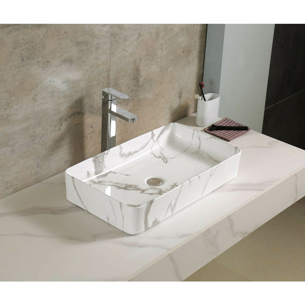 Countertop Sink Marble Style Rune Skadi 61 cm