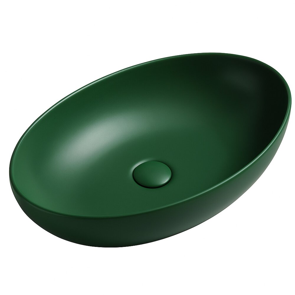 Countertop Sink Matte Green Rune Sol 52.2 cm