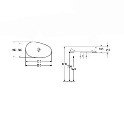 Мивка за плот Villeroy&Boch Antao TitanCeram Almond CeramicPlus 65x40 cm