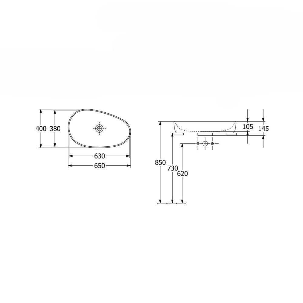 Мивка за плот Villeroy&Boch Antao TitanCeram Stone White CeramicPlus 65x40 cm