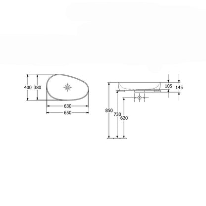 Мивка за плот Villeroy&Boch Antao TitanCeram Stone White CeramicPlus 65x40 cm